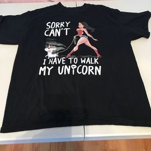 Wonder Woman/unicorn tee unisex large